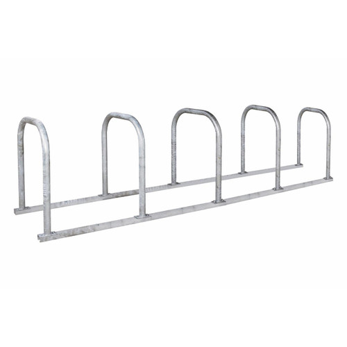 QMP 4 to 10 Bike Junior Size Sheffield Hoop Bicycle Racks, metal bike racks for junior bicycles with multiple hoops to secure bikes.