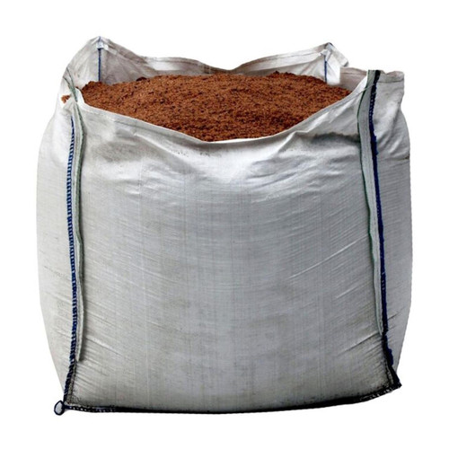 Grit Rock Salt 850kg Bulk Bag Of Brown Rock Salt, large white sack filled with coarse brown rock salt for industrial or garden use.