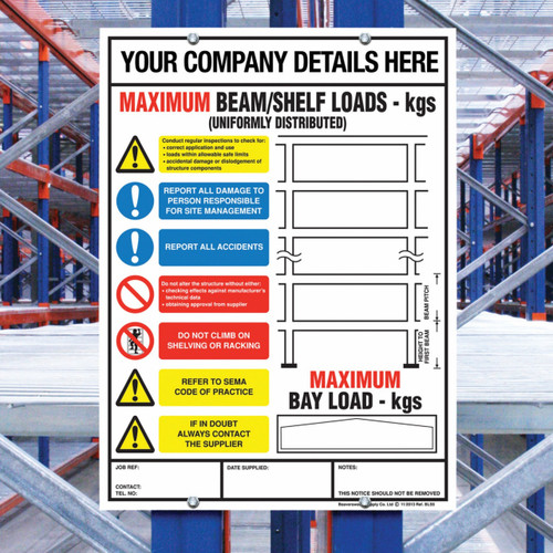 Warehouse Racking Weight Load Notices