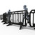 Melba Swintex 2 Metre Boss Plastic Crowd Control Barrier, black plastic barriers used for crowd management and event control.