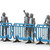 Melba Swintex 2 Metre Boss Plastic Crowd Control Barrier, blue fencing with white mannequin figures behind it for crowd management.