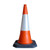 Melba Swintex Starlite 75cm Traffic Cones, orange with reflective strip on a black base.