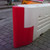 Oaklands RB2000 Barrier Front & End Stops, plastic safety barriers with red front and end sections, used for traffic control at roadworks or construction sites.
