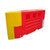 Oaklands RB2000 Barrier Front & End Stops, colorful safety barrier with yellow and red sections designed for traffic control and safety