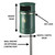 Melba Swintex Nickleby Heritage Post / Wall Litter Bin 35 Litre, green outdoor trash bin with key lock, mounted on a 2-meter post, measuring 74cm in height and 39cm in width/depth.