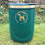 Melba Swintex 35L Doggy Waste Bin Post / Wall Mount, outdoor green pet waste disposal bin with a dog icon, suitable for parks and outdoor areas.