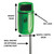 Melba Swintex Osprey Post / Wall Mount Litter Bin 35 Litre, green litter bin mounted on a metal post with a key lock, displaying dimensions of 74 cm height and 39 cm width/depth.