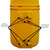 Melba Swintex Osprey Post / Wall Mount Litter Bin 35 Litre, yellow outdoor wall-mounted litter bin with mounting points and jubilee clips for secure fixing.