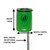 Melba Swintex Osprey Open Top Post / Wall Litter Bin 35 Litre, green waste bin with black lid and a post for wall or ground mounting.