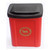 Oaklands 25L Apollo Post / Wall Dog Waste Bin, red waste bin with black lid and dog waste acceptance logo.