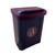 Oaklands Titus Post / Wall Mount Litter Bin 25 Litre, black outdoor waste receptacle with a lid and a recycling icon on the front.
