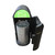 Oaklands Dual Eximo Litter & Waste Recycling Bin 2 x 90 Litre, black and grey recycling bin with two separate compartments and a green sign indicating 'Mixed Recycling'.