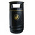 Melba Swintex Copperfield Litter Bin Top Section, black waste bin with a gold legend of a person disposing of rubbish.