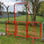 ZND 2.5m Spring Gated Site Access Walkthrough Barrier, red metal safety barrier with gate for controlled access.