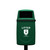 Melba Swintex Osprey School Post Wall Litter Bin Inc Logo 40 Litre, green wall-mounted litter bin with a lid and white printed logo and text for school litter disposal.