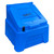 Excelsior 200 Litre 250kg Heavy Duty Grit Bin with Optional Salt, blue plastic grit storage container with secure lid and black latch, designed for outdoor use in winter conditions.