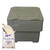 Excelsior 60 Litre Mini Grit Bin Inc Rock Salt & Scoop Kit, grey insulated grit storage bin with a scoop and rock salt bag outside for winter road safety.