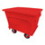 Excelsior 370 Litre Steel Frame Plastic Container Trolley Watertight, red plastic container on steel frame with wheels for industrial storage and transportation.