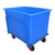 Excelsior 540 Litre Steel Frame Plastic Container Trolley Watertight, blue plastic container with steel frame and wheels for industrial storage and transportation.