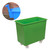 Excelsior 200 Litre Plastic Stock Trolley Watertight, a green rectangular plastic cart with four wheels for easy mobility.
