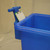 Excelsior 225 Litre Plastic Stock Trolley Watertight, blue plastic trolley with a clipboard holder attached to the handle.