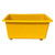 Excelsior 455 Litre Plastic Stock Trolley Watertight, yellow heavy-duty plastic trolley with four lockable wheels for transporting liquids or materials.