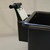 Excelsior 200 Litre Recycled Plastic Stock Trolley Watertight, black plastic trolley with handle and clipboard holder for easy organization and transportation.