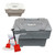 115L Stone Grey Grit Bin Optional Salt & Snow Shovels