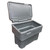 Excelsior 115 Litre 125kg Grey Grit Storage Bin - Optional Salt, grey grit storage bin with an open lid, suitable for storing grit and salt, designed for outdoor or industrial use.