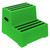 Excelsior 2 Tread Heavy Duty Plastic Safety Step, bright green with black anti-slip strips on the treads.