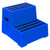 Excelsior 2 Tread Heavy Duty Plastic Safety Step, blue plastic step stool with two anti-slip black treads for safety.