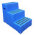 Excelsior 3 Tread Heavy Duty Plastic Safety Step, blue industrial step stool with three anti-slip textured treads and side handles for extra safety and convenience.
