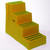Excelsior 4 Tread Heavy Duty Plastic Safety Step, yellow with green anti-slip strips on each tread