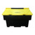 200 Litre recycled black plastic lockable grit salt bin yellow lid