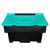 Excelsior 200 Litre 250kg Recycled Black Grit Bin - Optional Salt, a black and turquoise plastic grit bin with a lid labeled 'GRIT' for storing grit and salt.