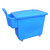 Excelsior 200 Litre Commercial Laundry Cart Coloured Plastic, blue square-shaped laundry trolley with handle and wheels for easy mobility.