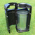 Leafield Square Heritage Outdoor Litter Bin 110 litre, open trash bin with a black frame and a large stainless steel liner for outdoor waste collection.