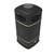 Leafield Square Heritage Outdoor Litter Bin 110 litre, black metal outdoor waste disposal bin with a square shape and a lid with small holes.