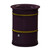 Leafield Open Top Heritage Outdoor Litter Bin 100 Litre, a dark purple outdoor litter bin with open top design and yellow accents.