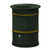 Leafield Open Top Heritage Outdoor Litter Bin 100 Litre, green outdoor trash receptacle with open top and yellow safety trim for waste disposal.