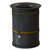 Leafield Open Top Heritage Outdoor Litter Bin 100 Litre, black outdoor trash bin with open top design and yellow accents.