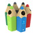 Leafield Pencil School Litter Bin 70 Litre, colorful pencil-shaped waste bins for school or public spaces.