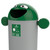 Leafield Best Buddy School Litter Bin 75 Litre, green and white cylindrical trash bin with a playful face, designed for food waste collection in schools.