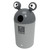 Leafield Space Buddy School Litter Bin 75 Litre, a grey outdoor trash can designed for schools with a playful alien face and two eye-like features on top.