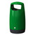 Leafield Consort Round Outdoor Litter Bin 100 litre, green outdoor trash receptacle with a modern rounded design and a large opening for waste disposal.
