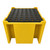 OakPlas IBCSP IBC Spill Pallet Bund Inc Grid Deck 1350L Sump, yellow spill containment pallet with black grid deck for IBC tanks.
