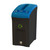 Leafield 55 Litre Mini EnviroBin Indoor Recycling Bin, black and blue mini recycling bin for indoor use with recycle symbols.