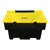 Excelsior 200 Litre 250kg Part Recycled Grit Bin - Optional Salt, a black and yellow plastic grit bin with a lid labeled 'GRIT' for storing grit and salt for winter road safety.