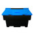 Excelsior 200 Litre 250kg Part Recycled Grit Bin - Optional Salt, a black and blue plastic grit bin with a lid for storing grit and salt for winterdeicing.
