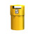 Leafield 150 Litre Octaplus Jumbo Outdoor Litter Bin, yellow outdoor waste disposal bin with a rectangular top opening and recycle symbol on the front.